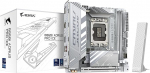 GIGABYTE B860I AORUS PRO Ice emaplaat - Intel Core Ultra protsessorid, 8+1+2+1 faasi VRM, kuni 9200MHz DDR5, 1xPCIe 5.0 + 1xPCIe 4.0 M.2, 2.5 GbE LAN, WiFi 7, Thunderbolt 4