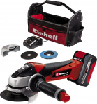 Einhell akutoitel nurklihvmasin TE-AG 18/115 Li Kit Power X-Change (18 V, 115 mm ketaste l&auml;bim&otilde;&otilde;t, 28 mm l&otilde;ikes&uuml;gavus, sh l&otilde;ikeketas, lihvketas, 4,0 Ah aku, laadija)