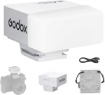 Godox iM20 Mini Camera Flash White 470mAh Type-C Charge 440 v&auml;lgutab t&auml;isv&otilde;imsusega 3s laadimisaeg 5 v&otilde;imsusastet Manuaal Sony Zve10 Zv1 Sony A7III Ricoh Gr3 Fujifilm F1 jaoks