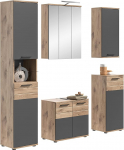 xonox.home Mason 5-osaline kombineeritud vannitoam&ouml;&ouml;blikomplekt V&auml;ikesed vannitoad T&auml;ielik vannitoam&ouml;&ouml;blikomplekt Basalt Grey Nb. Nox Oak Nb. Sisaldab valgustust