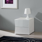 Dmora - Pietro &ouml;&ouml;kapp 2 sahtliga, magamistoakapp, 100% Made in Italy, 50 x 40 x 41 cm, l&auml;ikiv valge