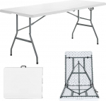 Tragbarer, klappbarer Campingtisch mit Tragegriffen, vielseitiger ESS- und Picknicktisch mit St&uuml;tzbock f&uuml;r den Au&szlig;en- und Innenbereich, ideal f&uuml;r K&uuml;che, Garten, Terrasse, Grill und