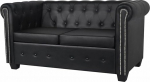 Yumeng Chesterfield Diivan 2-Seater, Diivanvoodi, Diivanvoodi, Diivanvoodi, Diivanvoodi, Diivanid ja diivanid, Diivanvoodi, Kunstnahk, must