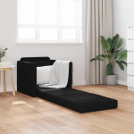 2-in-1 Bodensofa Bett faltbares Schlafsofa als praktische Sitzgelegenheit mit komfortablem Schlafsofa Metallgestell in Schwarz