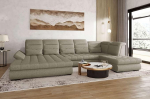 99rooms Toscana Living Area Polsterdatud nurgadiivanite komplekt tekstureeritud kangast Neve helepruun Ottomani vasakpoolne magamisfunktsiooniga