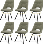 LEWE S&ouml;&ouml;gitoolide p&ouml;&ouml;rlev komplekt 6 360&deg; p&ouml;&ouml;rlevat k&ouml;&ouml;gitooli Moodne polsterdatud tool seljatoega k&auml;etoeta s&ouml;&ouml;gitoas elutoas magamistoas Cashmere kangas - Taupee