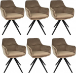 Kick Collection Tom s&ouml;&ouml;gitoa toolid 6-st komplektist Taupe kaasaegne ja kvaliteetne sametkangas, mis on saadaval paljudes v&auml;rvitoonides