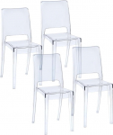 Baroni Home 4 l&auml;bipaistva tooli komplekt Modernne kerge ja vastupidav libisemiskindel kummist jalgadega s&ouml;&ouml;gituba 34,5 x 48,5 x 85 cm (l&auml;bipaistev)