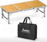Anbte telkimislaud Kokkupandav laud 87 x 40 x 26 cm (L x S x K), paks alumiiniumraam madal piknikulaud kerge aiamaalaua kohvrilaud grill-laud kaasaskantav telkimispidu rannas r&otilde;dul (h&otilde;bedane)
