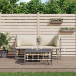 Modulares Ecksofa Poly Rattan Lounge-Set mit Kissen 3 STK. f&uuml;r Garten und Terrasse