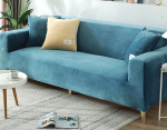 Modulares Sofabezug-Set Aus Samt Mit Rutschfester Unterseite, Stretch-M&ouml;belschutzbezug(Blue,3 Seater(190-230cm))