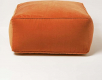 Homescapes Seat Pouf Velvet Orange 60 x 60 x 27 cm ruudukujuline p&otilde;randapadi puuvillasest sametist 60 x 60 x 27 cm