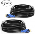 MutecPower Pack of 2 15 m kiire HDMI kaabel 2.0 koos Ethernetiga - toetab Full HD 3D 4K & Audio Return Channel - 15 m - Pack of 2 Black