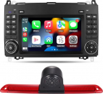 7-tolline HD puuteekraan Carplay / Android GPS-navigatsiooniga autoraadio navigatsioon + auto piduritulede kaamera Mercedes-Benz Sprinter 3.5-T bussile B906 309 310 310 311 313 314 315 318 318 319/VW Crafter 30-35 bussile 2E