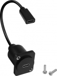 QIANRENON 10Gbps USB C paneeli paigaldusadapter 100W USB 3.1 Type C Female to Female l&uuml;hikese kaabli&uuml;henduse paigalduspesa, D paneeli / XLR paneeli paigaldus, andmeedastuseks, 20 V/5A laadimine, 20 cm / 7,8 tolli