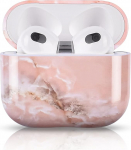 Newseego Case &uuml;hilduv AirPods 3 Case, stiilne ja peen marmor muster Hard PC k&otilde;rvaklappide puhul Airpods tarvikud Portable Shockproof kaitsev &uuml;mbris AirPods 3 laadimiskohver roosa