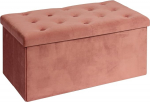 B FSOBEIIALEO Kokkupandav hoiukast pikk Ottomani kingapink sametist hoiukast jalatsitoega iste 80 x 39,9 x 39,9 cm (soe punane, suur)