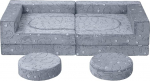 MeMoreCool diivan lastele alates 3 aastast, modulaarne vahtpolsterdatud pehme diivan halli dinosaurusega, helendava efektiga, ideaalne diivan lastetoale