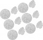 Generic Tischsets und Untersetzer, Waschbar, Blattform, Tischsets und Untersetzer, Set mit Hohlisolierung, 12 St&uuml;ck, PVC f&uuml;r Restaurant (Silver)