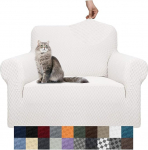 YEMYHOM Diivanikate Jacquard Design High Stretch Diivanikate elutoa jaoks Lemmikloomad Koerad Kassid Tugitoolid Libisemata Elastne m&ouml;&ouml;bli kaitsja (V&auml;ike, valge)