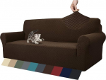 MAXIJIN Jacquard diivanikate 4-kohaline diivanikate libisemisvastane kaitsev kate diivanile elutuppa Stretch katted koertele lemmikloomadele libisemisvastaste vahtidega (4-kohaline, tume kohv)