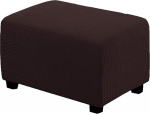 BEDSETS Stretch Ottoman Cover Diivan Cover Stool Protector Storage Ottoman Covers Furniture Protector Pehme ristk&uuml;likukujuline kaitsekate elastse v&ouml;&ouml;kohaga (tumepruun, L)