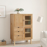 Hommdiy OTTA Highboard Sideboard kapp Sideboard Sideboard Sideboard Mitmeotstarbeline kapp Seisev kapp K&otilde;rge kapp 85 x 43 x 125 cm Massiivne m&auml;nnipuit
