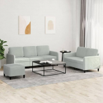 ZEYUAN 3202024 3-osaline diivanikomplekt helehall samet, Lounge diivan, diivanid ja diivanid, l&otilde;&otilde;gastav diivan, diivan elutuppa