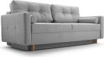 Fabryka Mebli Idźczak Pastella diivanvoodi - 213 x 98 x 83 cm - kokkupandav diivan magamisfunktsiooniga, voodikastiga, abimasinaga - 3-kohaline diivan elutuppa, k&uuml;lalistetuppa - helehall