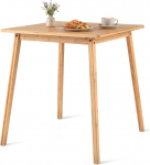 COSTWAY s&ouml;&ouml;gilaud 70 x 70 cm, bambusest k&ouml;&ouml;gilaud, ruudukujuline puidust laud, s&ouml;&ouml;gilaud 2-4 inimesele, s&ouml;&ouml;gituppa, k&ouml;&ouml;ki, naturaalne