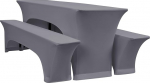 YMHPRIDE 3 elastse &otilde;lilaudade katte komplekt, helehallid &otilde;llepinkide katted ja laudlinad, 70 cm laua laius, &otilde;lletentide komplektid 220 x 70 x 70 cm aia-bankettide aiam&ouml;&ouml;bli jaoks (3 pakki)