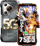 Blackview BL7000 5G Outdoor mobiiltelefonid ilma lepinguta Android 15, 24GB + 256GB/2TB AI mobiiltelefon, 6,78-tolline FHD+ ehitusplatsi mobiiltelefon, 50MP + 32MP, 7500mAh, 5G Outdoor nutitelefon veekindel IP68, 4G LTE/NFC/GPS/OTG, Orange