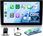 Rimoody 4G+64G Android Autoradio f&uuml;r Audi A4 S4 RS4 B6 B7 8E 2000-2009 Wireless Carplay Android Auto, 9 Zoll Incell puuteekraaniga raadio Con GPS Navi WiFi Bluetooth FM/RDS/EQ/USB/SWC Tagfahrkamera