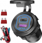 12V USB-C-Steckdose 100W PD & 18W QC3.0 f&uuml;r Laptop, 12V USB Steckdose Schnellladeger&auml;t, Einbau Dose Autoladeger&auml;t Aluminiumlegierung KFZ Stecker f&uuml;r Camper Auto Motorrad Boot LKW Wohnwagen