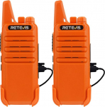 Retevis RT622 Walkie Talkie Mini, PMR446 Professional 2 Way Radio pikkade vahemaade jaoks, VOX, laetav auto Walkie Talkie t&auml;iskasvanutele, telkimine (oranž, 1 paar)