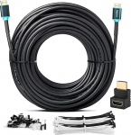 MutecPower 20 m HDMI kaabel 2.0 sisseehitatud signaaliv&otilde;imendiga - Kiire Ethernetiga 4Kx2K/60HZ Ultra HD 2160p/Full HD 1080p - 3D/ARC/CEC - Kaabel kolmekordselt varjestatud - Must 20 m