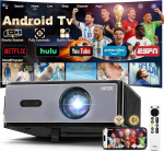 DESS C4 Pro 4K Beamer Tageslicht Tauglich - Smart TV Projektor 4K mit 1200 ANSI Lumen, Autofokus, Wi-Fi 6, Bluetooth - Beamer Heimkino & Outdoor Gaming Projektor (1080P Nativ, LED)