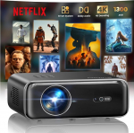 WiMiUS projektor [Netflix Official/Dolby/Autofookus] Smart Projector 4K Support, WiFi Bluetooth videoprojektor Full HD 1080P Native Portable koos Auto Keystone / Zoom 50% / HDMI ARC / CEC kodu jaoks