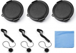 40,5 mm objektiivi kork, 3 Pack Universal Snap on Front Pinch objektiivi kork komplekt Canon Nikon Sony Olympus DSLR kaamera + objektiivi kork hoidja hoidja