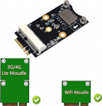 Mini PCI-E M.2(NGFF) v&otilde;tme A/E adapter koos SIM-kaardi pesaga WiFi/WWAN/LTE mooduli jaoks