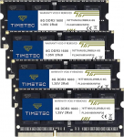 Timetec 32GB komplekt (4x8GB) DDR3L / DDR3 1600 MHz (DDR3L-1600) PC3L-12800 / PC3-12800 Non-ECC puhverdamata 1,35 V/1,5 V CL11 2Rx8 204 Pin SODIMM S&uuml;learvuti s&uuml;learvuti PC m&auml;lu RAM