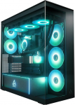 ARCTIC Xtender Black (Mirror Glass) - arvutikarbid, peegelklaas, 2 x 420 mm radiaatorite tugi, Full Tower, Big Tower, E-ATX, 5 x A-RGB ventilaatorid eelpaigaldatud - mustas toonis
