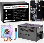 GeeekPi alumiiniumist NAS korpus koos j&auml;&auml;torni jahutusega, M.2 SATA SSD adapterplaat, passiivne korpus 4007 Ultra vaikselt PWM ventilaatoriga Raspberry Pi 4 Model B 2GB 4GB 8GB jaoks