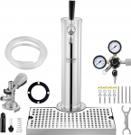 VEVOR Kegerator Tower Kit, &uuml;he kraani &otilde;lle &uuml;mberehituskomplekt, roostevabast terasest barrel &otilde;lletorni kraan koos topeltm&otilde;&otilde;turiga W21.8 regulaatoriga ja s&uuml;steemi barrel-kupleriga, &otilde;lle tilgakate kodupidudele