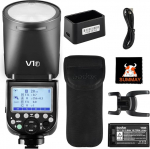 GODOX V1-F TTL &uuml;marpea kaamera v&auml;lk 2W LED seadistusvalgus, 1/8000s kiire s&uuml;nkroniseerimine, 480 t&auml;isv&otilde;imsuseline v&auml;lk, 5600&plusmn;200K v&auml;rvitemperatuur, sobib FUJIFILM seeria kaameratele