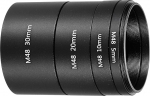 PATIKIL 5/10/20/30 mm Teleskop-Verl&auml;ngerungsrohr, 4 St&uuml;ck, M48 x 0,75 mm auf beiden Seiten, Aluminiumlegierung, Objektivadapterring, Verl&auml;ngerungsrohr f&uuml;r Kamera-Okular-Teleskop-Zubeh&ouml;r, schwarz