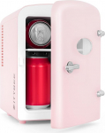 Citybee Mini Fridge 4 L - Refrigerators Small 12 V 230 V Running Quiet Suitable for Drinks Cosmetics Food - Mini Fridge Ideal for Car Room Camping Motorhome Office and Travel (Pink)