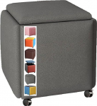 Virnastatav diivan tool tool Cube 5 in 1 Kombineeritud istme kuubik Jalgpink Jalgpink polsterdatud tool istme kirstu kingapink tool ratastega jalatsid jalatoega Ottomani C