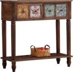 Konsoollaud, maastikuline sissep&auml;&auml;sukapp, mis on valmistatud t&auml;ispuidust ja millel on hoiuruum, elutoa vaheriiul, koridorilaud (80,5 cm)