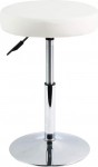 FURWOO Stool Round Faux Leather Stool Reguleeritava k&otilde;rgusega p&ouml;&ouml;rlev laua tool Kodukontori tool Small (valge)